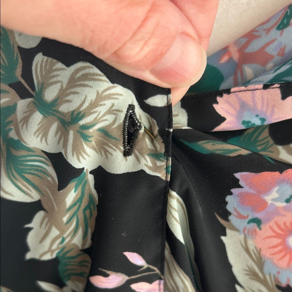 Victoria's Secret Vintage Gold Label Black and Pink Floral Pajama Top - Picture 6 of 13